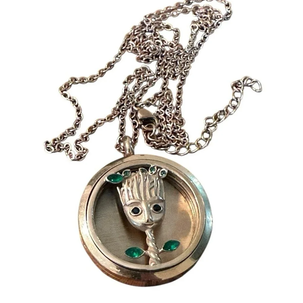 I Am Groot Aromatherapy Diffuser Necklace Gold Tone 28 in‎